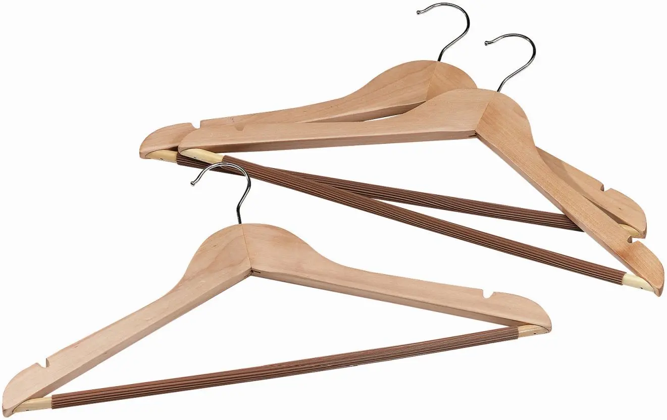 3er Kleiderbügelset Holz