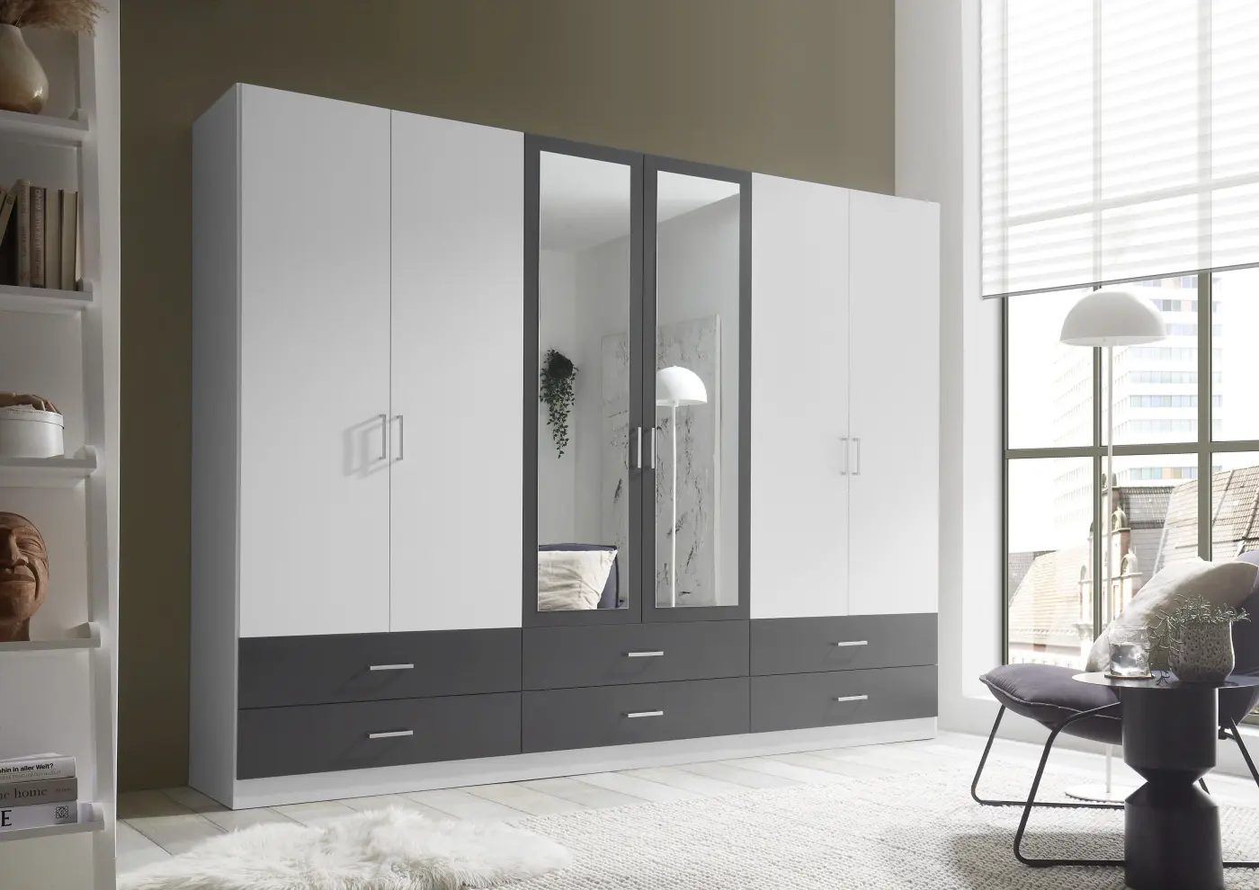 Kleiderschrank Janne 6-türig weiß