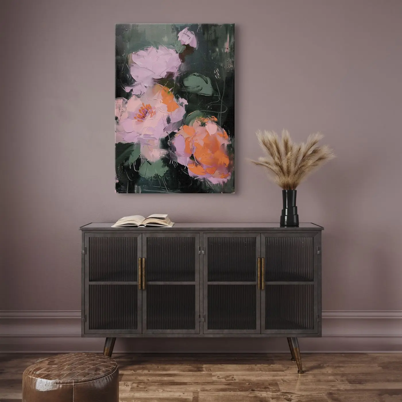 Leinwandbild Pink Flowers 60 x 80 cm