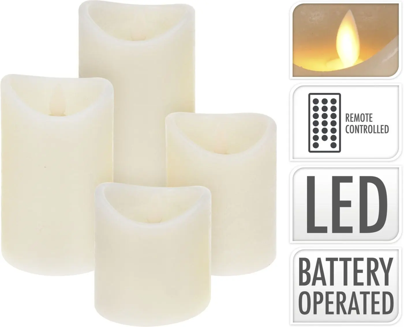 LED-Kerzen 4er Set