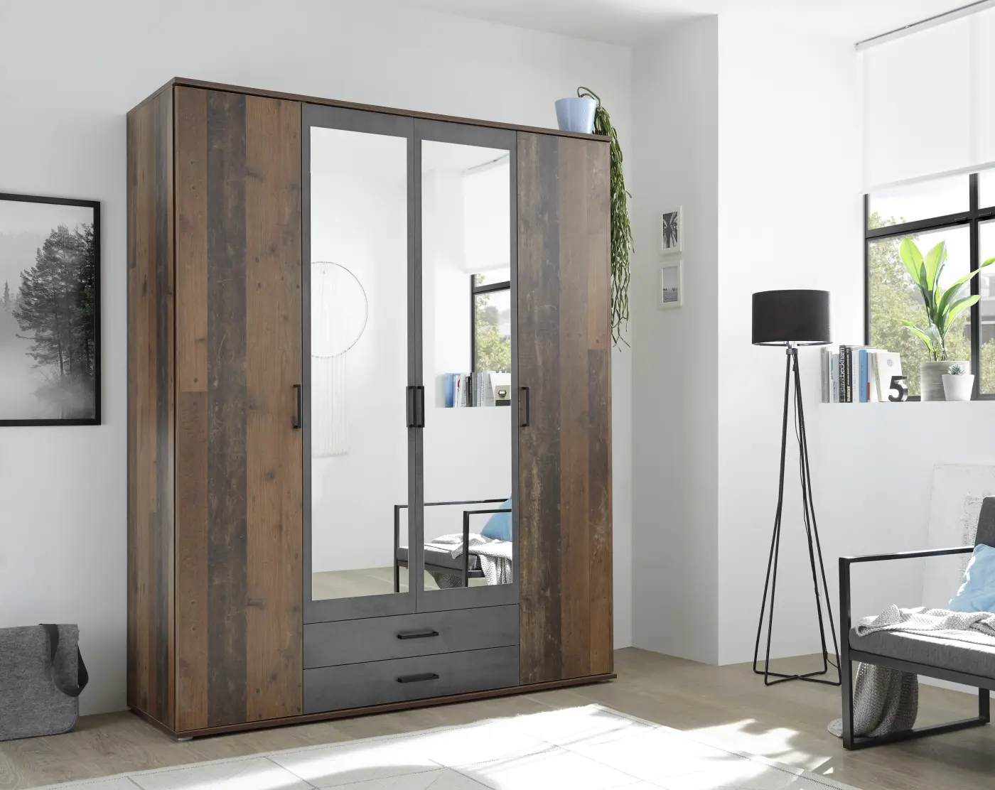 Kleiderschrank Chicago 4-türig