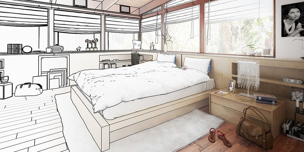 Schlafzimmer Zeichnung