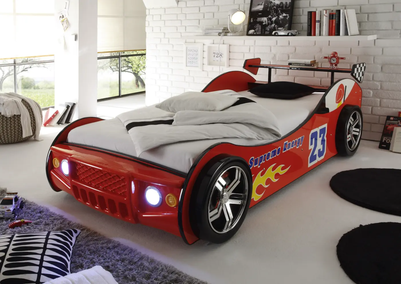 Kinder-Autobett Energy 90 x 200 cm rot