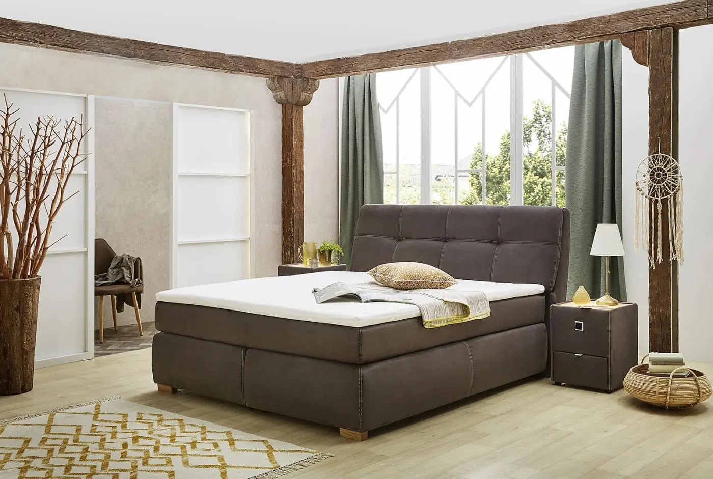 Boxspringbett Chiara 180 x 200  cm braun