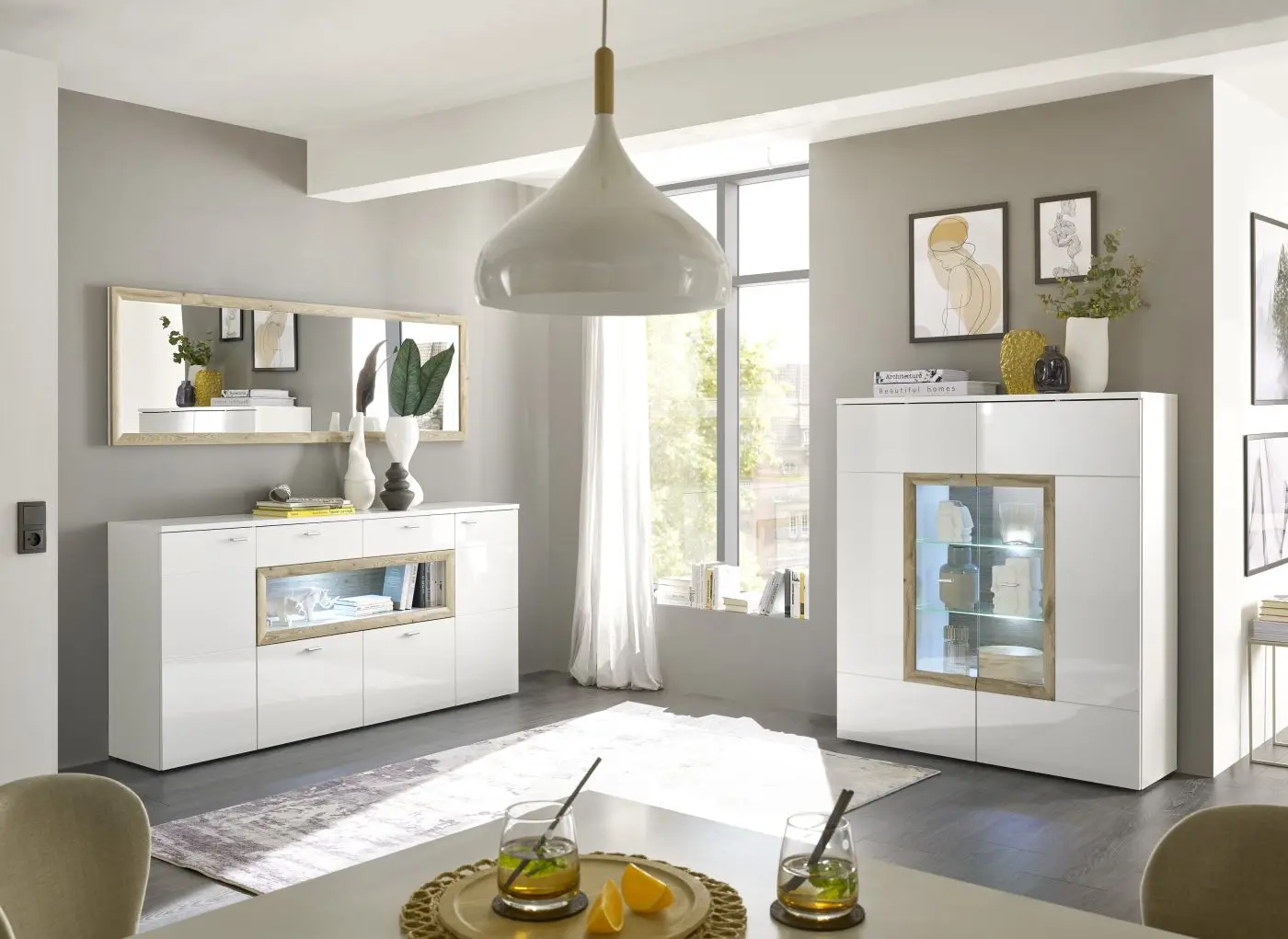 Highboard Brünn inkl. LED-Spot Beleuchtung