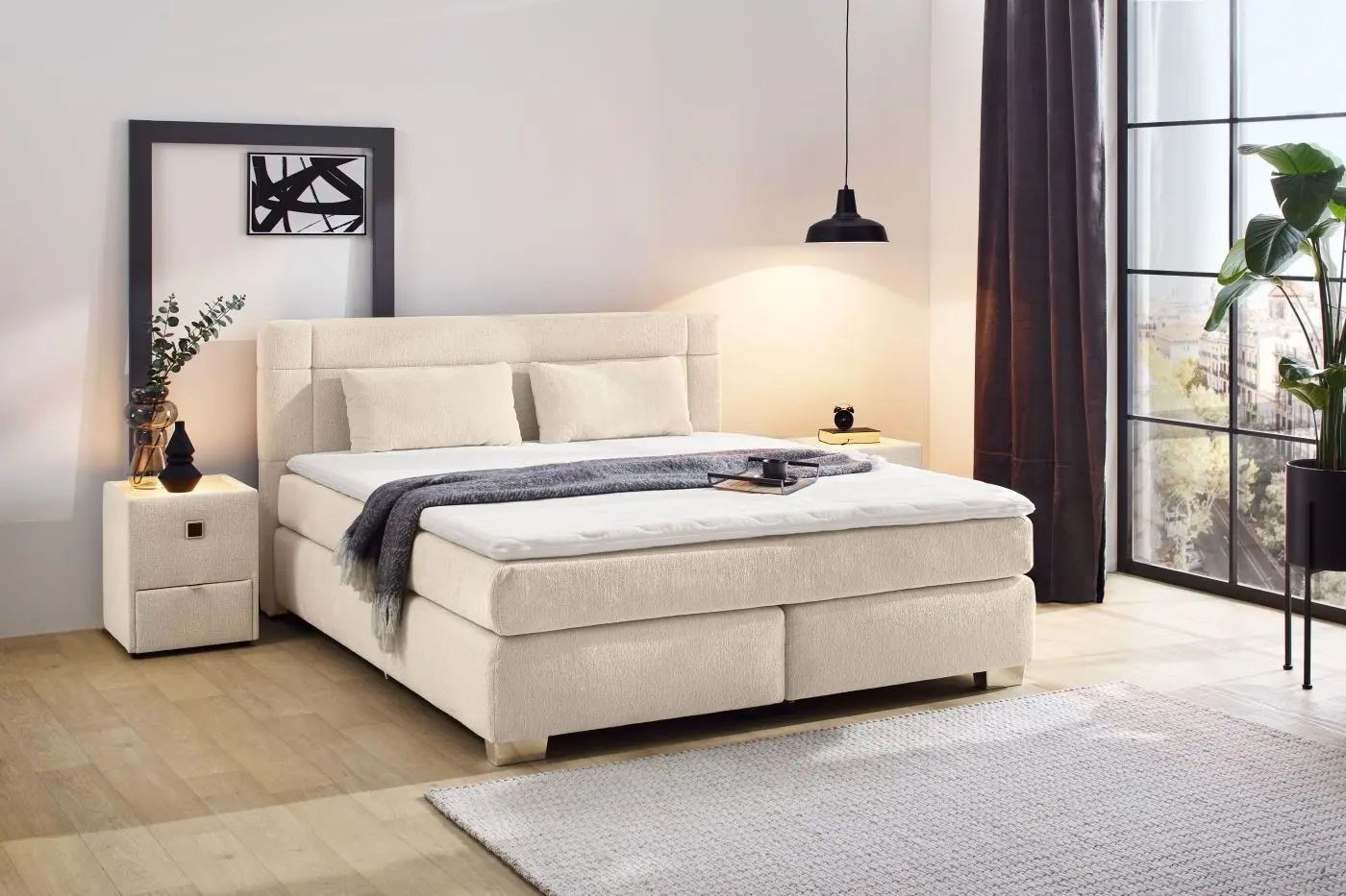 Boxspringbett Romana Max beige 180 x 200 xm