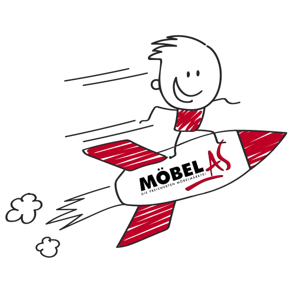 Emoji - Ein fröhlicher Mann auf einem Jet von Möbel AS