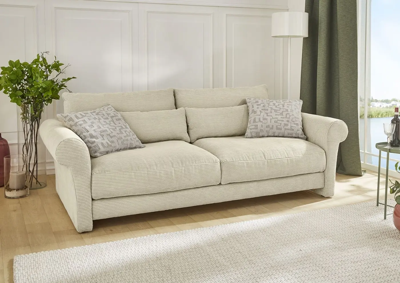 Big-Sofa Maxima Cordstoff beige