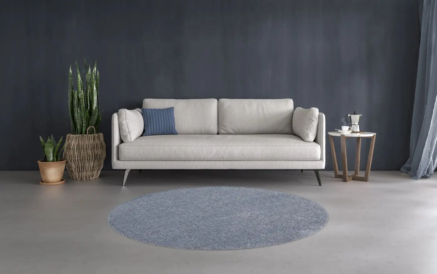 Teppich Dolce Ø 120 cm blau