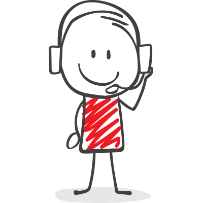Kundenservice von Möbel AS- Emoji - Ein netter Mann am Telefon mit einem Kopfhörer