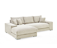 Wohnlandschaften in weiß/beige mit 3 Kissen-bei Möbel AS